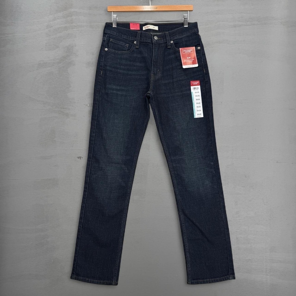NEW Levi Strauss Signature Slim Fit Jeans Dark Wash Denim 30 x 30